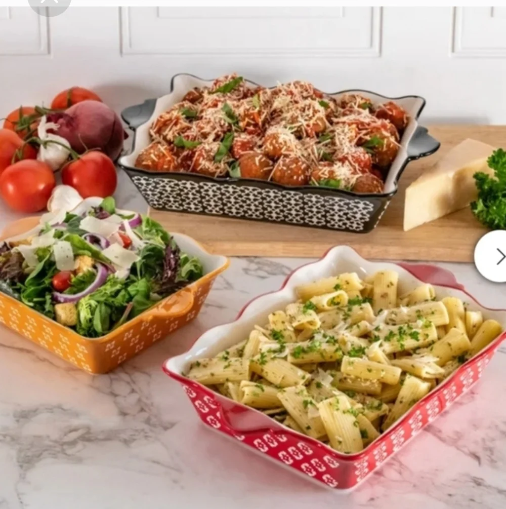Medley 3 Piece Oven to Table Stoneware Bakeware, Baking Dish & Casserole Set